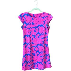 Mahi Gold Pink and Blue Floral Dress